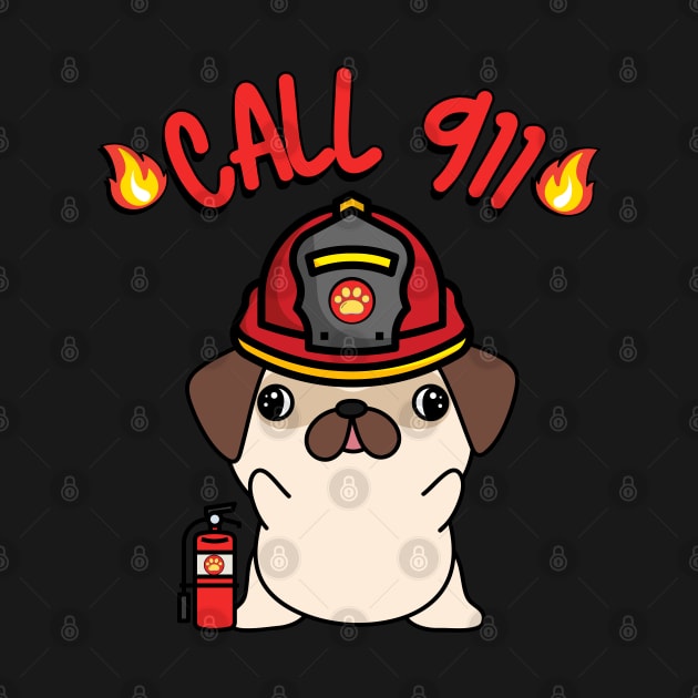 Firefighter Pug by Pet Station