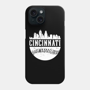 Cincinnati Ohio City Skyline Baseball Phone Case