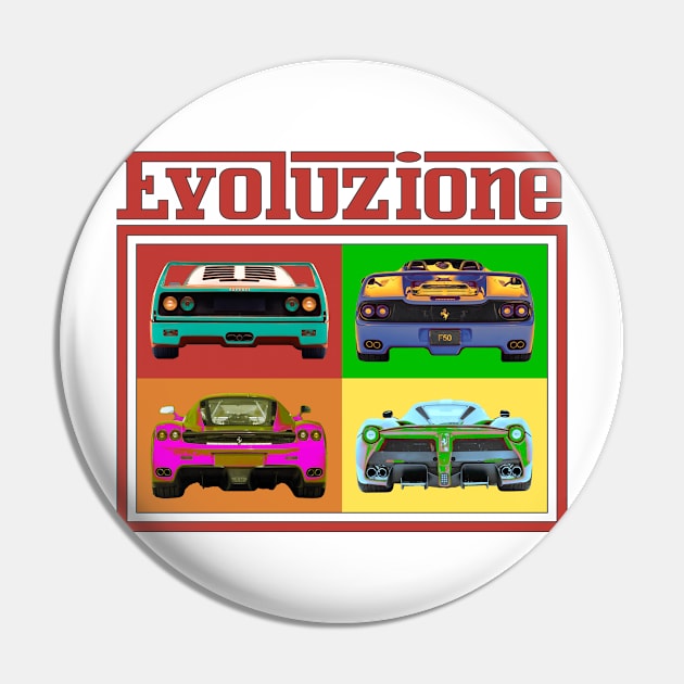 Ferrari Pop Art Evolution Pin by Tomorrowland Arcade