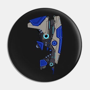 Blue starship vertical Pin