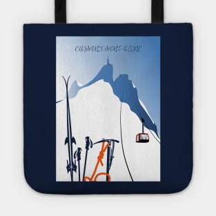 Chamonix Aiguille du Midi skis leewarddesign Tote