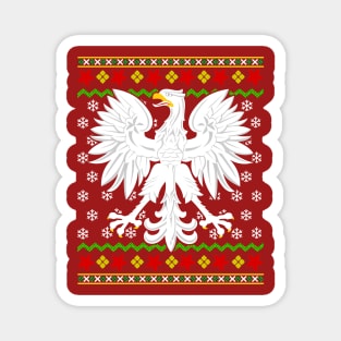 Polish Christmas Ugly Sweater Pattern Poland Polska Magnet