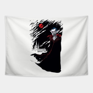 Vampire under Blood Moon Tapestry