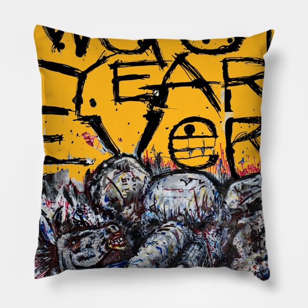 Worst Year Ever Pillow by Delusionaut