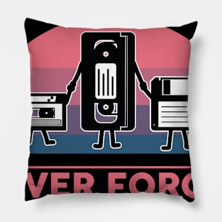 Vhs cassette Floppy disk nerd geek Retro gift Pillow