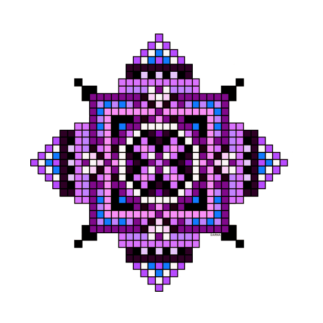 pixelated purple and blue mandala by DARNA