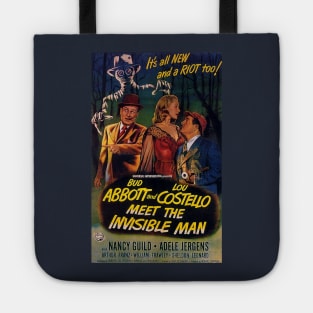 Classic Horror-Comedy Poster - Abbott & Costello Meet the Invisible Man Tote