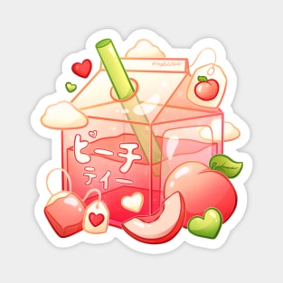 Aesthetic Sweet Peach Tea Carton Magnet