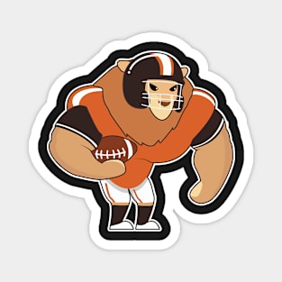 Lion as Football player with Football Magnet