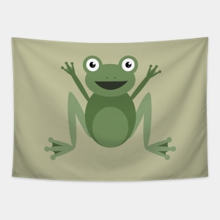 Green happy frog Tapestry