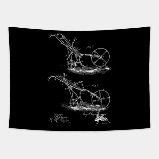 Garden Plow Vintage Patent Hand Drawing Tapestry