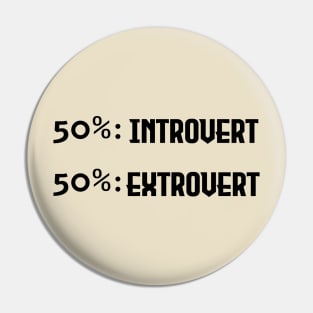 Introvert and Extrovert - Black Lettering Pin