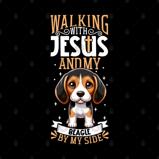 Jesus and dog - Beagle by Modern Medieval Design