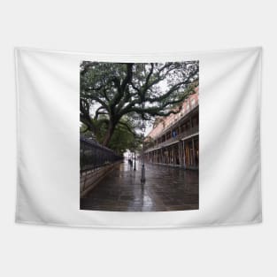 Jackson Square on a Rainy Day Tapestry