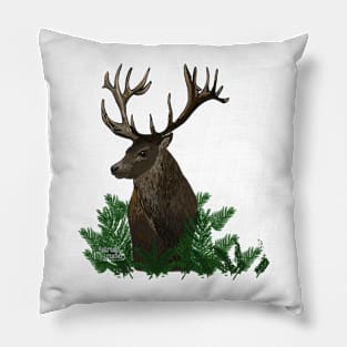 Deer in a forest of ferns Pillow