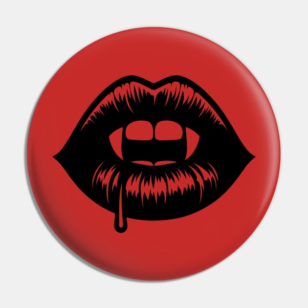 Vampire Lips Pin by KayBee Gift Shop