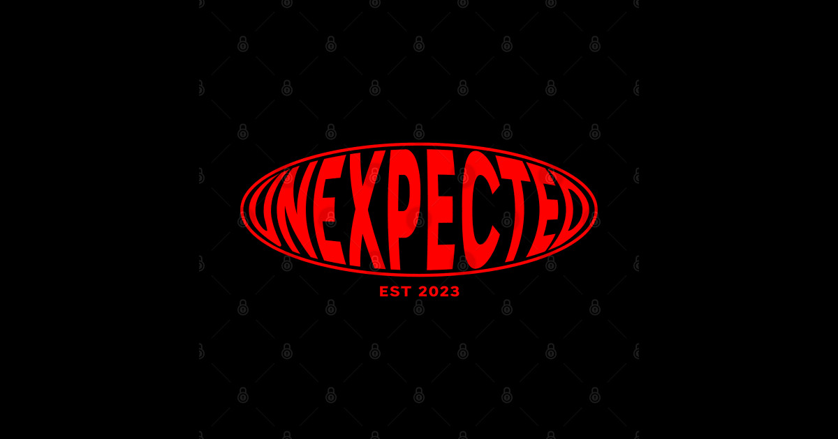 Unexpected Logo Red Unexpected Sticker TeePublic