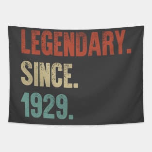 Retro Vintage 90th Birthday Legendary Since 1929 Tapestry