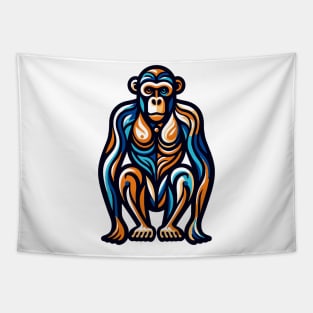 Pop art monkey illustration. cubism illustration of monkey Tapestry