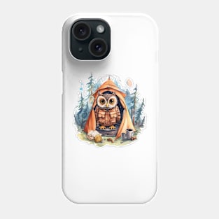 Watercolor Camping Owl #6 Phone Case