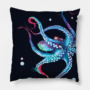 octopus watercolor Pillow