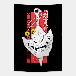 Japanese Oni Mask Tapestry