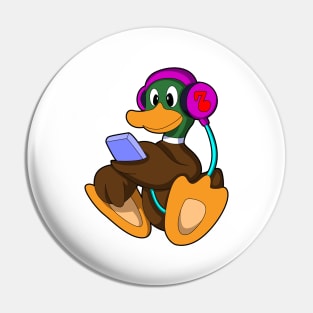 Duck with Phone & Headphone Pin