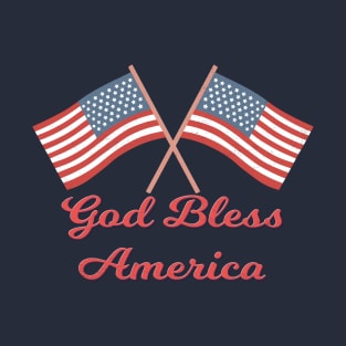 Vintage God Bless America Flags T-Shirt