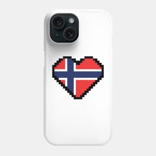 Norway Flag Pixel Art, Norwegian Flag  pixel art Phone Case