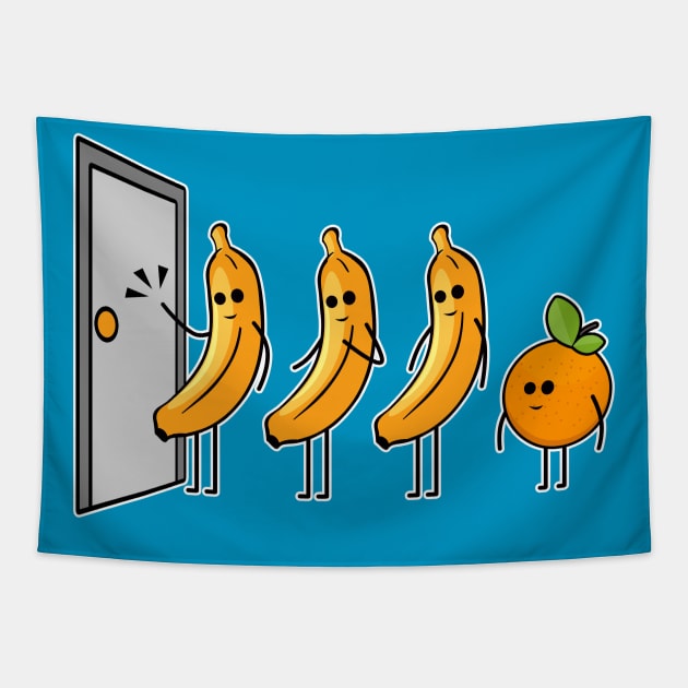 Knock Knock, Who's There, Banana, Glad I Didn't Say Orange Tapestry by SassySoClassy