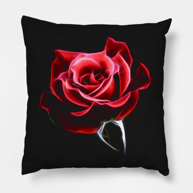 Red Rose Pillow by SKornackiArt