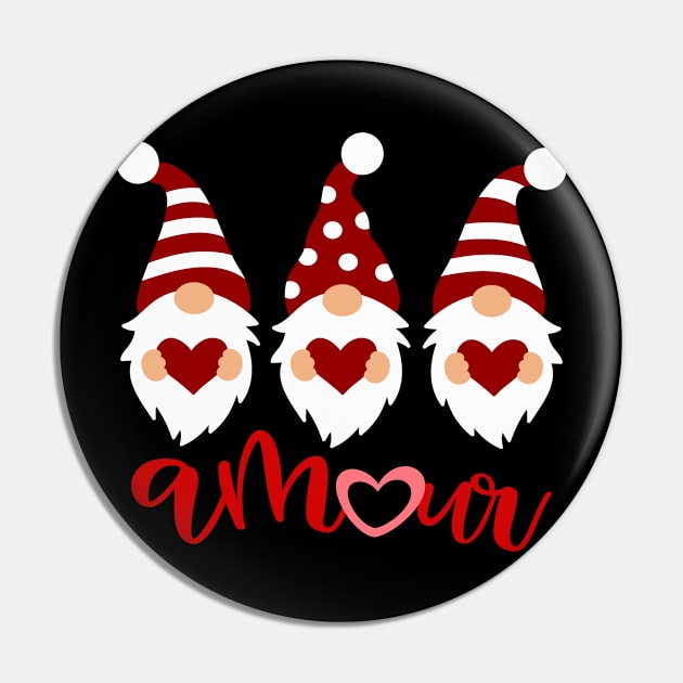 Amour with Love Gnomes for Valentine's Day Couples Pin by tropicalteesshop