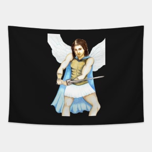 Archangel Michael the Protector- Orange Tapestry