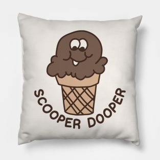 Scooper Dooper - Punny Retro Scratch N' Sniff Sticker Pillow