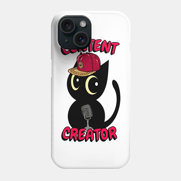 Cute black cat is a content creator Phone Case by Pet Station