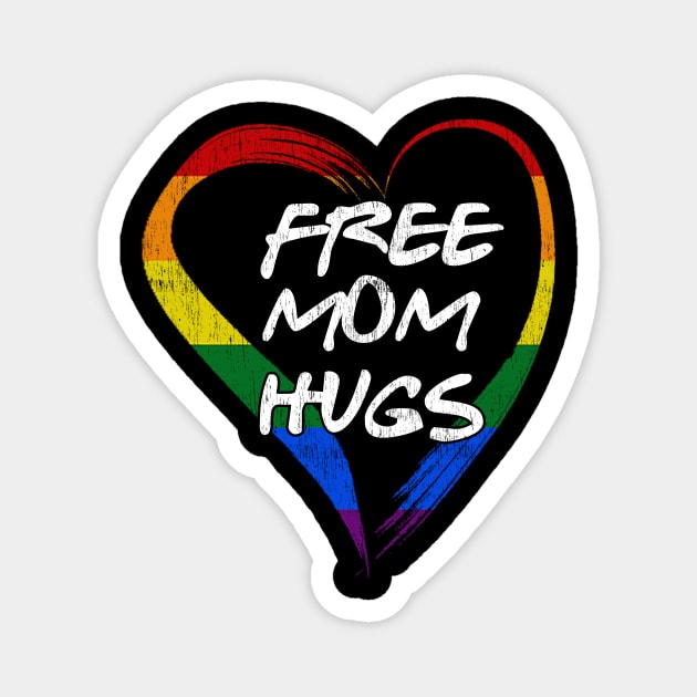 free mom hugs lgbt pride rainbow heart Magnet by Ffree Dad hugs shirt for pride month LGBT