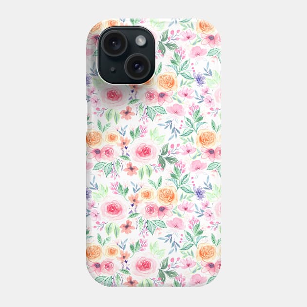 Watercolor flowers and leaves 1 Phone Case by katerinamk