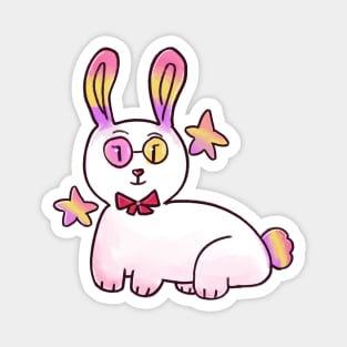 Cute Pink Bunny With Stars Magnet