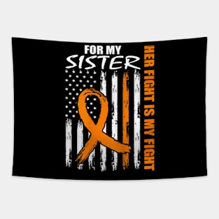 Her Fight Is My Fight Sister Leukemia Awareness Flag Tapestry