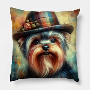 Yorkshire Terrier Splash Art Pillow