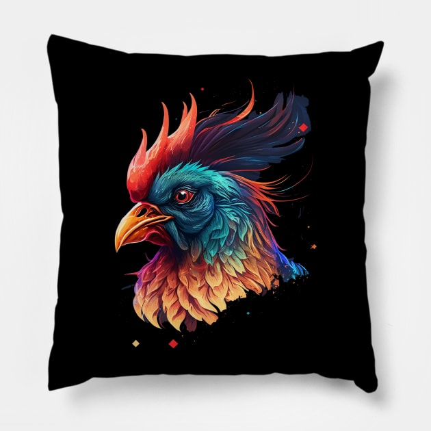 rooster Pillow by a cat cooking