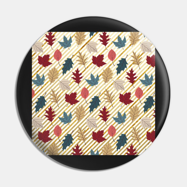 Handpainted Leaf Pattern Pin by bougieFire