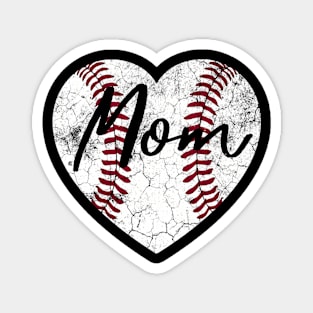 Baseball Softball Heart Mom Mother'S Day Magnet