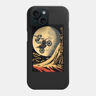 Dirt bike big jump on mars Phone Case