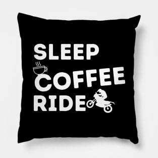 Sleep Coffee Ride Motorcyclist Barista Rider Coffee Maker Brewer Dirt Bike Gift Pillow