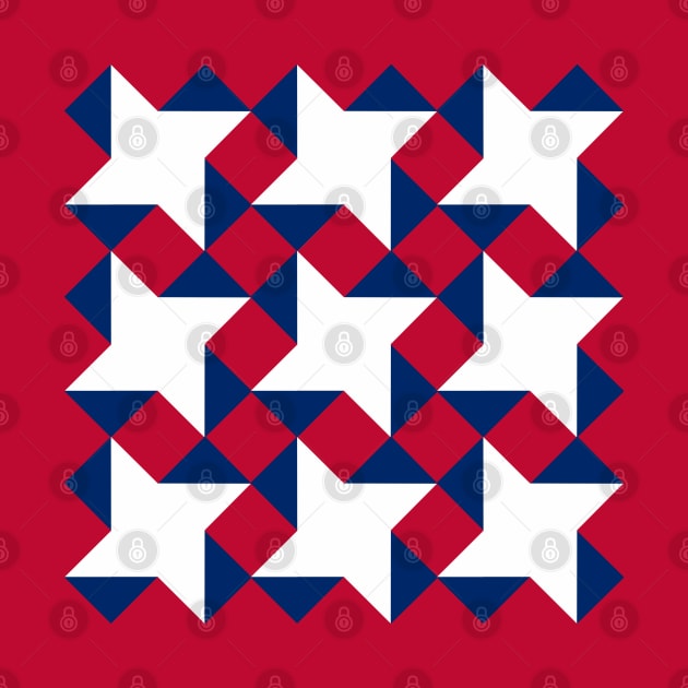 red, white and blue July Fourth Patchwork Pattern by Nuletto