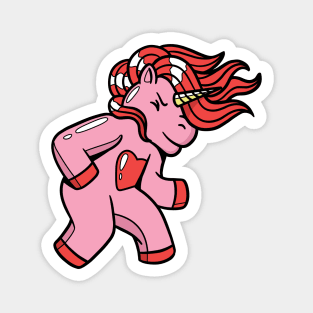 Headbanging Unicorn Rocking Out Pink Magnet