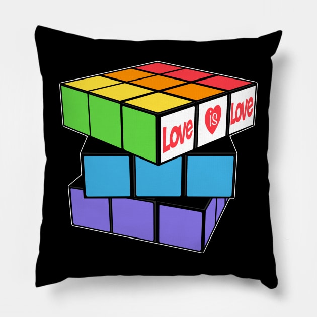 Pride Cube Pillow by Malakian Art