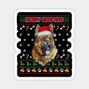 Merry Woofmas German Shepherd Christmas Dog Ugly Sweater Magnet