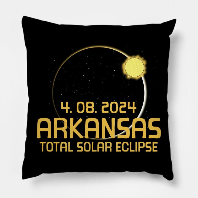 Total Solar Eclipse 2024 ARKANSAS Pillow by CREATIVITY88